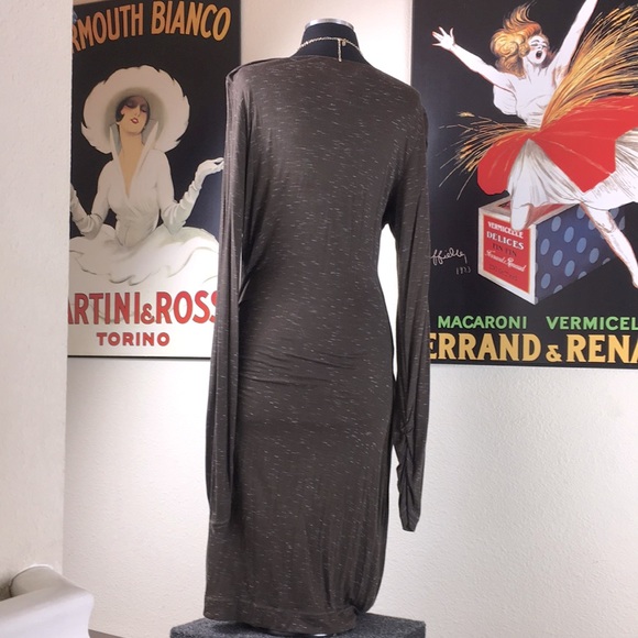 Max Studio Faux Wrap Dress with Ruching waist S-L - Picture 7 of 9